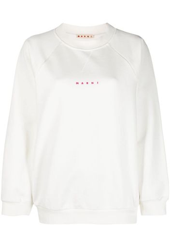 Marni logo-print cotton sweatshirt - Weiß