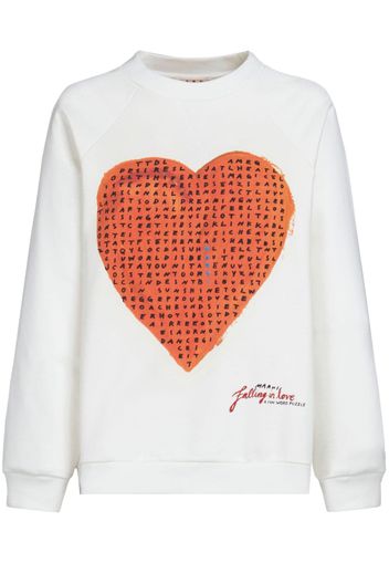 Marni Sweatshirt mit Herz-Print - Weiß