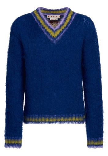 Marni Pullover mit gestreiften Abschlüssen - Blau