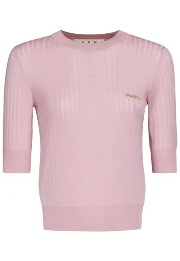 Marni Sweatshirt mit Logo-Stickerei - Rosa