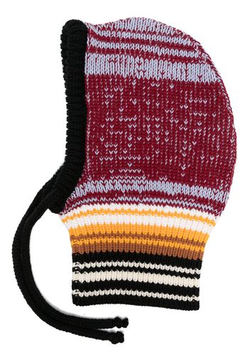 Marni striped ribbed-knit balaclava - Rot