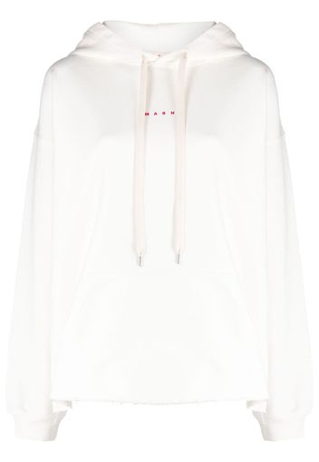 Marni logo-print cotton hoodie - Weiß