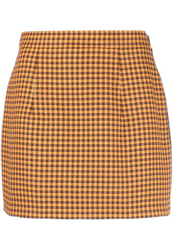 Marni checked fitted miniskirt - Orange