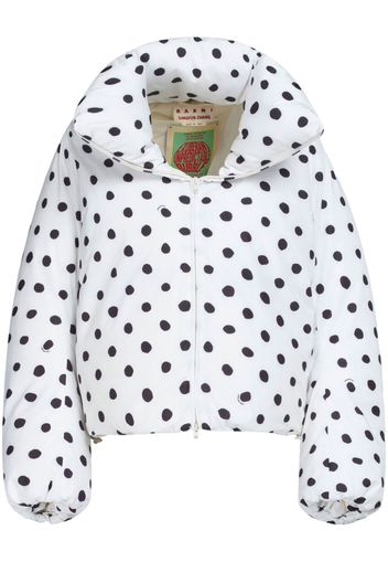 Marni polka-dot quilted jacket - Weiß