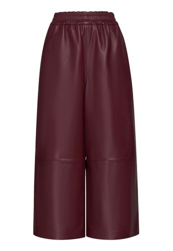 Marni elasticated-waistband cropped leather trousers - Rot