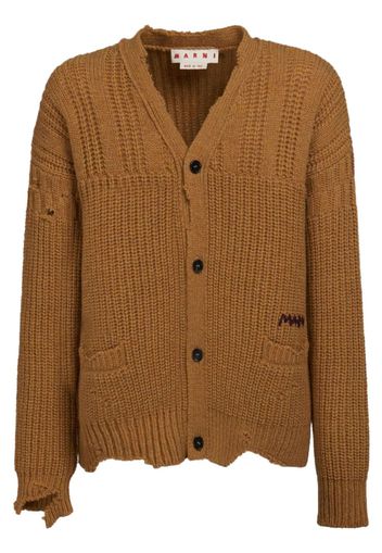 Marni Cardigan im Distressed-Look - Braun