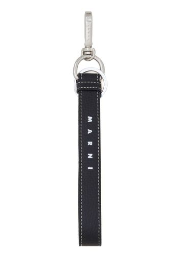 Marni logo-print leather keyring - Schwarz