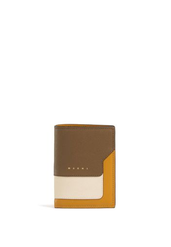 Marni colour-block bi-fold leather wallet - Braun