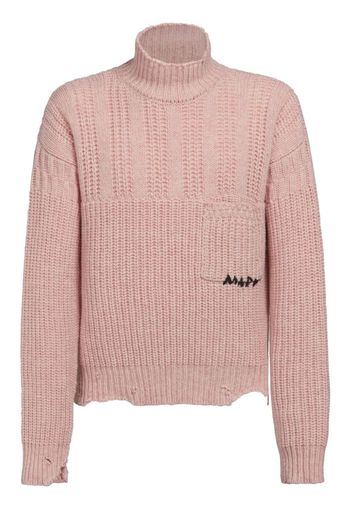 Marni Distressed-Pullover mit Zopfmuster - Rosa