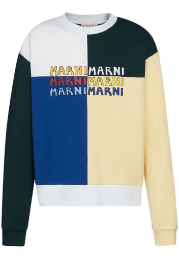 Marni Pullover in Colour-Block-Optik - Weiß