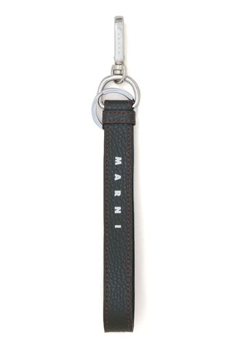 Marni logo-print leather keyring - Schwarz