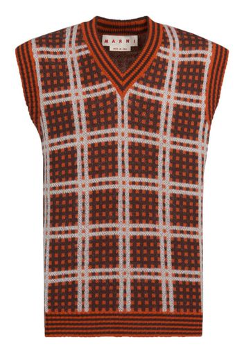 Marni check-pattern sleeveless vest - Orange