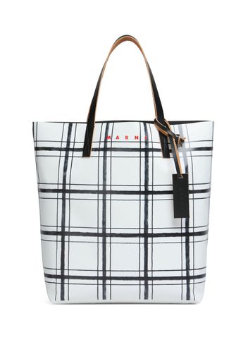 Marni graphic-print two-tone tote bag - Schwarz