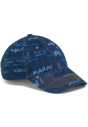 Marni Jeans-Baseballkappe mit Logo-Print - Blau