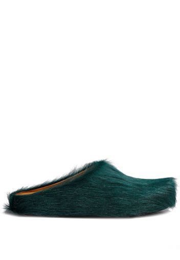 Marni Fussbett Sabot calf-hair slippers - Grün