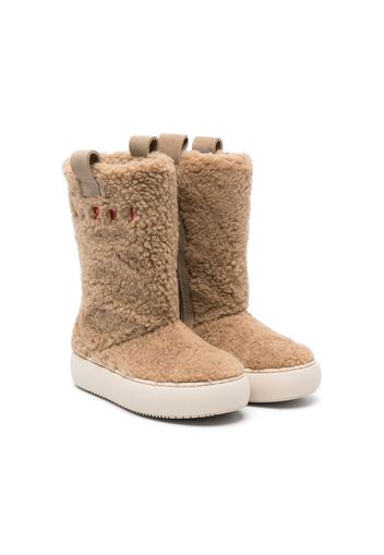 Marni Kids faux-shearling knee-length boots - Braun