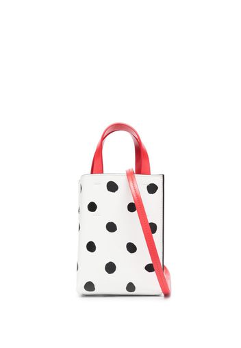 Marni mini Museo polka-dot leather bag - Weiß