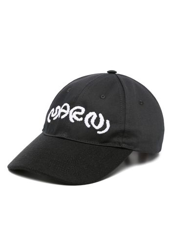 Marni logo-embroidered cotton baseball cap - 00N99 BLACK