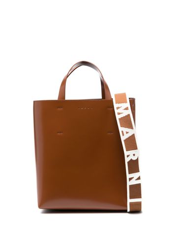 Marni small Museo leather tote bag - Braun