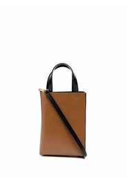 Marni two-tone leather tote bag - Braun