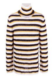 Marni striped roll-neck jumper - Weiß