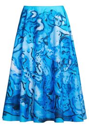 Marni painterly-print A-line skirt - Blau