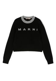 Marni Kids intarsia-knit logo jumper - Schwarz