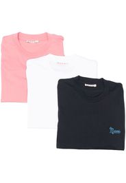 Marni three-pack embroidered-logo T-shirt - Rosa