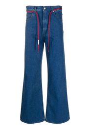 Marni logo-patch wide-leg jeans - Blau