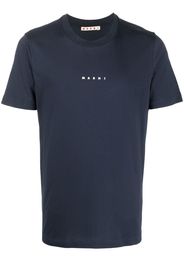 Marni logo-print cotton T-shirt - Blau