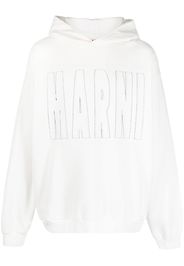 Marni logo-print hoodie - Weiß