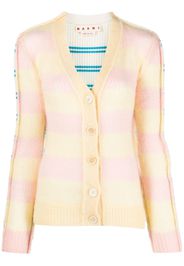 Marni stripe-pattern cardigan - Gelb