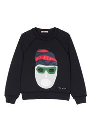 Marni Kids Sweatshirt mit Patch - Blau