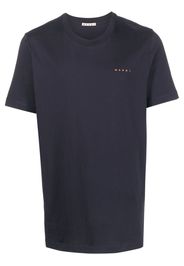 Marni logo-print cotton T-shirt - Blau