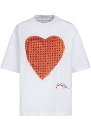 Marni T-Shirt mit Herz-Print - Weiß