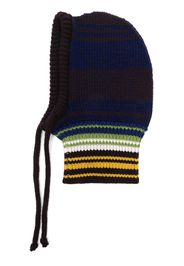 Marni striped ribbed-knit balaclava - Braun