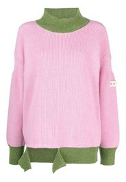 Marni asymmetric raw-edge ribbed jumper - Rosa