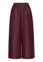 Marni elasticated-waistband cropped leather trousers - Rot