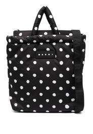 Marni logo-patch polka-dot tote bag - Schwarz