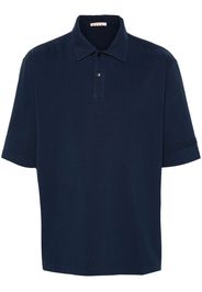 Marni logo-patch polo shirt - Blau