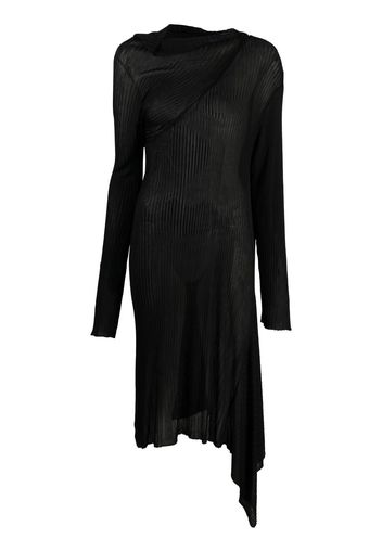 Marques'Almeida ribbed-knit asymmetric dress - Schwarz