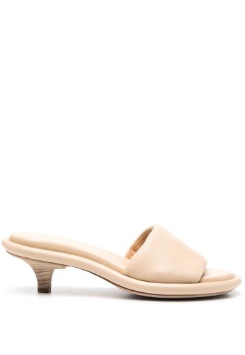 Marsèll leather 20mm padded mules - Nude