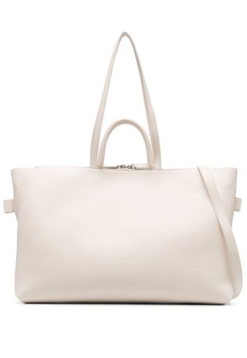 Marsèll debossed-logo leather tote bag - Nude