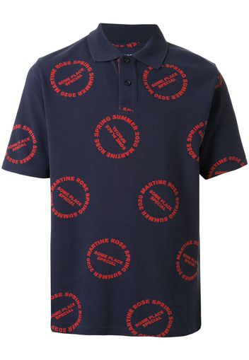 Martine Rose Poloshirt mit Logo-Print - Blau