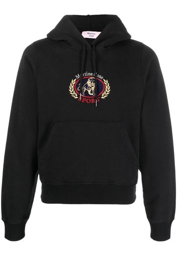 Martine Rose embroidered logo hoodie - Schwarz