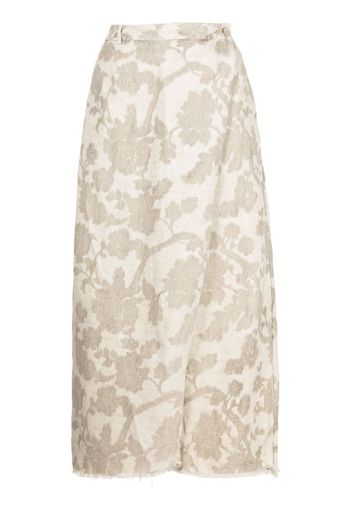 Masnada embroidered-flower wide-leg trousers - Nude