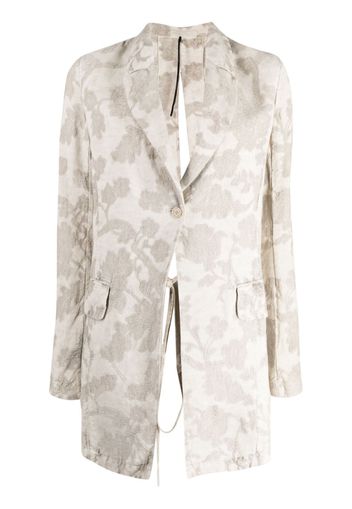 Masnada embroidered-flower blazer - Nude