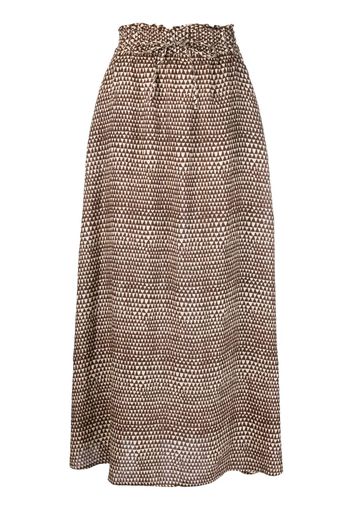 Massimo Alba graphic-print linen skirt - Nude