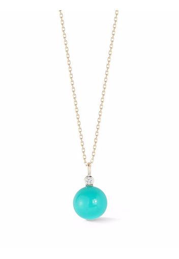 Mateo 14kt yellow gold Dot turquoise and diamond necklace - Silber