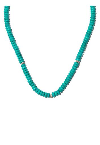 Mateo 14kt yellow gold malachite and diamond station necklace